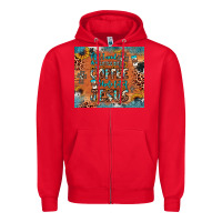 Red all i need is a little bit of coffee and o whole lot of jesus Zipper Hoodie - JahusDesignShop