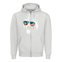 Dove Grey american akita shirts with glasses sunglasses retro style t shirt Zipper Hoodie - linhVisuals
