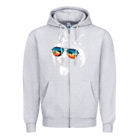 Heather Grey american akita shirts with glasses sunglasses retro style t shirt Zipper Hoodie - linhVisuals