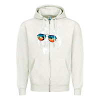 Oatmeal Heather american akita shirts with glasses sunglasses retro style t shirt Zipper Hoodie - linhVisuals