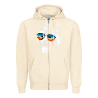 Sandshell american akita shirts with glasses sunglasses retro style t shirt Zipper Hoodie - linhVisuals