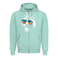 Seafoam american akita shirts with glasses sunglasses retro style t shirt Zipper Hoodie - linhVisuals