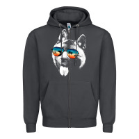Smoke american akita shirts with glasses sunglasses retro style t shirt Zipper Hoodie - linhVisuals