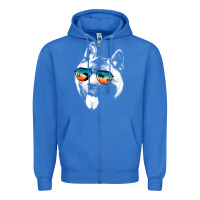True Royal american akita shirts with glasses sunglasses retro style t shirt Zipper Hoodie - linhVisuals
