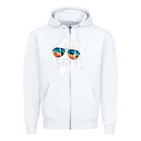 White american akita shirts with glasses sunglasses retro style t shirt Zipper Hoodie - linhVisuals