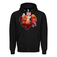 Black turning red Merch Zipper Hoodie - linhVisuals