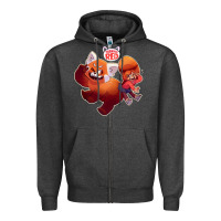 Charcoal Heather turning red Merch Zipper Hoodie - linhVisuals