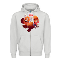 Dove Grey turning red Merch Zipper Hoodie - linhVisuals