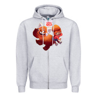 Heather Grey turning red Merch Zipper Hoodie - linhVisuals