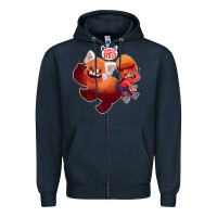 Navy turning red Merch Zipper Hoodie - linhVisuals