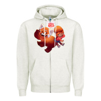 Oatmeal Heather turning red Merch Zipper Hoodie - linhVisuals