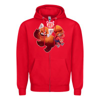 Red turning red Merch Zipper Hoodie - linhVisuals