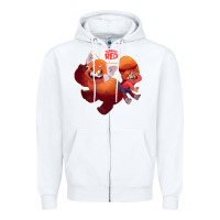 White turning red Merch Zipper Hoodie - linhVisuals