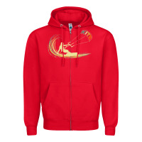 Red kite kiteboarding kiting kitesurfing kitesurf gift premium t shirt Zipper Hoodie - linhVisuals