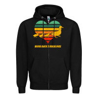 Black mama duck mother of 3 duckling funny mom mommy animal lover t shirt Zipper Hoodie - linhVisuals