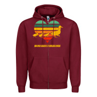 Burgundy mama duck mother of 3 duckling funny mom mommy animal lover t shirt Zipper Hoodie - linhVisuals