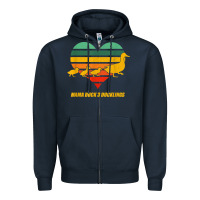 Navy mama duck mother of 3 duckling funny mom mommy animal lover t shirt Zipper Hoodie - linhVisuals