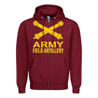 Burgundy army field artillery branch us usa t shirt Zipper Hoodie - linhVisuals