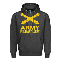 Charcoal Heather army field artillery branch us usa t shirt Zipper Hoodie - linhVisuals
