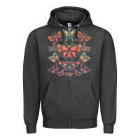 Charcoal Heather butterfly breeds butterfly t shirt Zipper Hoodie - linhVisuals