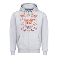 Heather Grey butterfly breeds butterfly t shirt Zipper Hoodie - linhVisuals