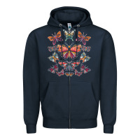 Navy butterfly breeds butterfly t shirt Zipper Hoodie - linhVisuals