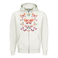 Oatmeal Heather butterfly breeds butterfly t shirt Zipper Hoodie - linhVisuals