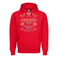 Red butterfly breeds butterfly t shirt Zipper Hoodie - linhVisuals