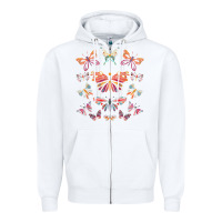 White butterfly breeds butterfly t shirt Zipper Hoodie - linhVisuals