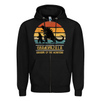 Black mens grandpazilla grandpa of monsters retro halloween christmas t shir Zipper Hoodie - linhVisuals