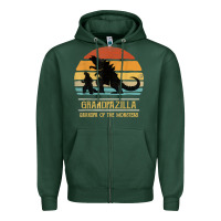 Sports Green mens grandpazilla grandpa of monsters retro halloween christmas t shir Zipper Hoodie - linhVisuals