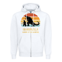 White mens grandpazilla grandpa of monsters retro halloween christmas t shir Zipper Hoodie - linhVisuals