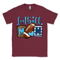 Burgundy Football mom blue team color  mother's day Classic Tee - HowdyJamesFarm