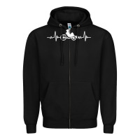 Black great recumbent bike heartbeat design cycling t shirt Zipper Hoodie - linhVisuals