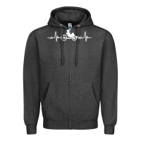 Charcoal Heather great recumbent bike heartbeat design cycling t shirt Zipper Hoodie - linhVisuals