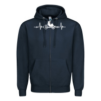 Navy great recumbent bike heartbeat design cycling t shirt Zipper Hoodie - linhVisuals