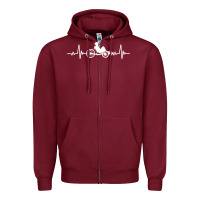 Burgundy great recumbent bike heartbeat design cycling t shirt Zipper Hoodie - linhVisuals