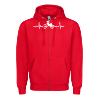 Red great recumbent bike heartbeat design cycling t shirt Zipper Hoodie - linhVisuals