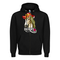 Black derby day shirt 2022 horse derby party horse racing t shirt Zipper Hoodie - linhVisuals