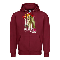 Burgundy derby day shirt 2022 horse derby party horse racing t shirt Zipper Hoodie - linhVisuals