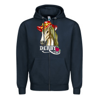 Navy derby day shirt 2022 horse derby party horse racing t shirt Zipper Hoodie - linhVisuals