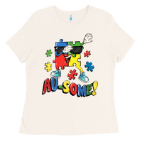 Bone Au-some! Autism puzzle dabbing Ladies Tee - FaDigitalArtStudio