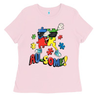 Au-some! Autism Puzzle Dabbing Ladies Tee | Teevron