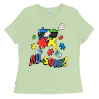 Matcha Au-some! Autism puzzle dabbing Ladies Tee - FaDigitalArtStudio
