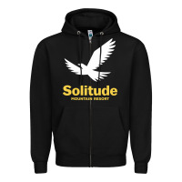 Black Solitude Mountain Resort Zipper Hoodie - linhVisuals