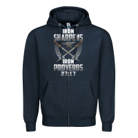 Navy iron sharpens iron quote proverbs 2717 christian cool gift t shirt Zipper Hoodie - linhVisuals