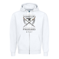 White iron sharpens iron quote proverbs 2717 christian cool gift t shirt Zipper Hoodie - linhVisuals