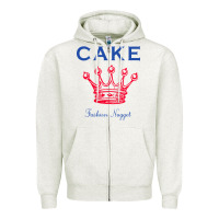 Oatmeal Heather Cake Fashion Nugget Zipper Hoodie - linhVisuals