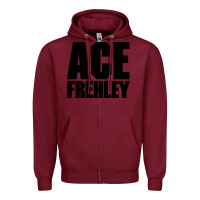 Burgundy the-ace-frehley-trouble-walkin-cool Zipper Hoodie - linhVisuals