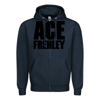 Navy the-ace-frehley-trouble-walkin-cool Zipper Hoodie - linhVisuals